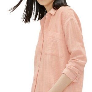 Eileen Fisher Button Front Shirt: Organic Cotton, Lofty Gauze